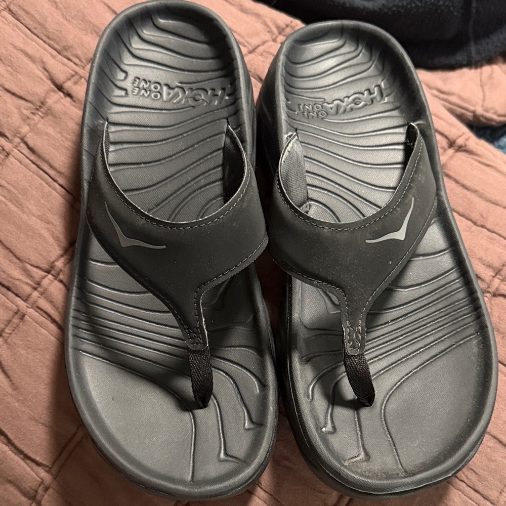 Hoka One One Black women  Sport Thong Sandals Hoka